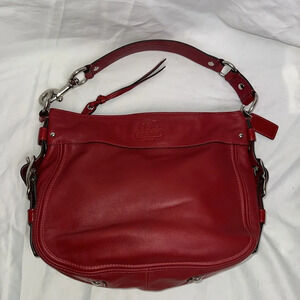 COACH Red Leather Slouchy Purse